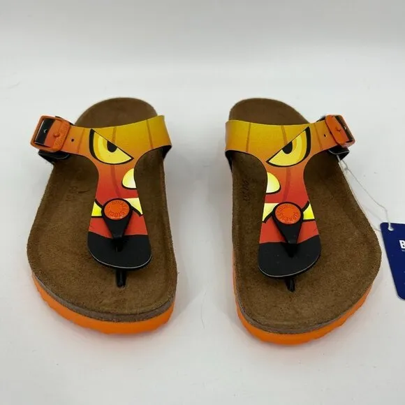 NIB BIRKENSTOCK Kids Gizeh Orange Halloween Pumpkin Sandals Shoes Size 30 / 12