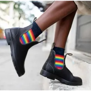 NIB Blundstone 2105 Women's‎ Colored Leather Chelsea Boots Rainbow BLACK