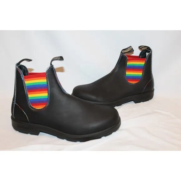NIB Blundstone 2105 Women's‎ Colored Leather Chelsea Boots Rainbow BLACK