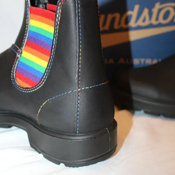 NIB Blundstone 2105 Women's‎ Colored Leather Chelsea Boots Rainbow BLACK