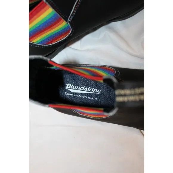 NIB Blundstone 2105 Women's‎ Colored Leather Chelsea Boots Rainbow BLACK