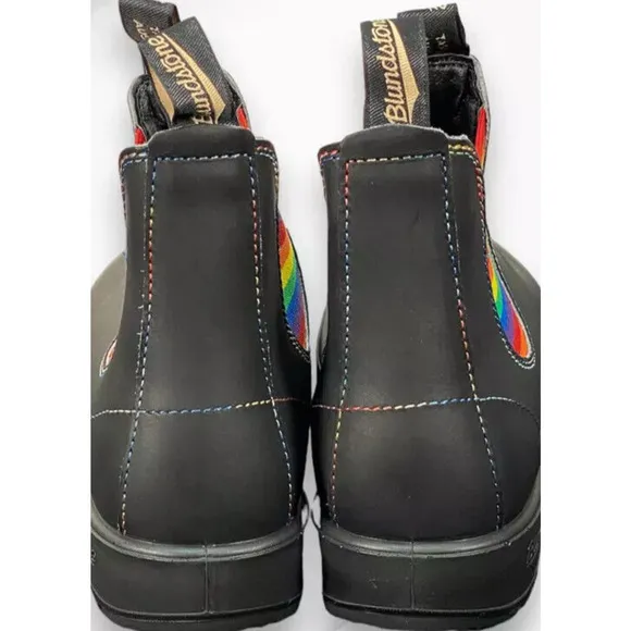 NIB Blundstone 2105 Women's‎ Colored Leather Chelsea Boots Rainbow BLACK