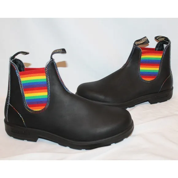 NIB Blundstone 2105 Women's‎ Colored Leather Chelsea Boots Rainbow BLACK