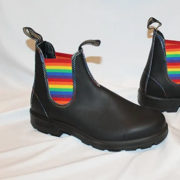 NIB Blundstone 2105 Women's‎ Colored Leather Chelsea Boots Rainbow BLACK