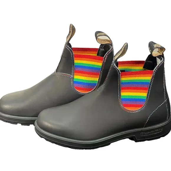 NIB Blundstone 2105 Women's‎ Colored Leather Chelsea Boots Rainbow BLACK