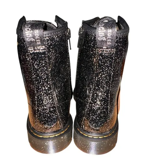 NIB Dr. Martens Youth/Junior 1460 Black Cosmic Glitter lace up boots $75