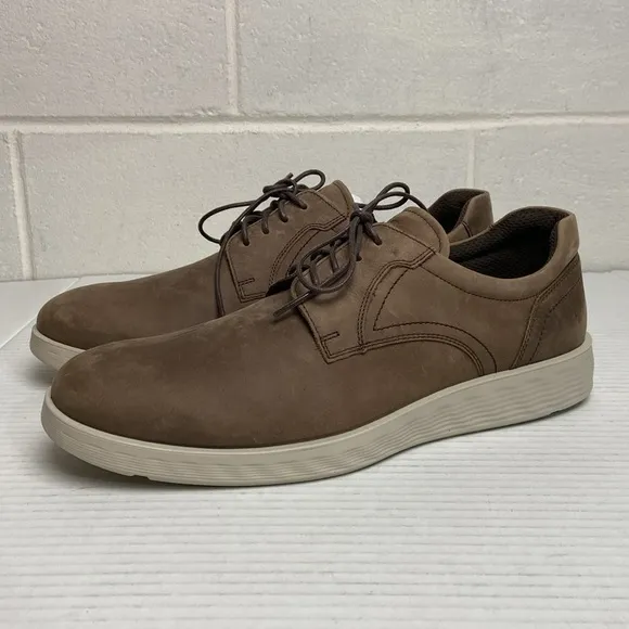 NIB ECCO Men's  S Lite Hybrid Coffee UST Oil Nubuck HM Derby Shoe EU43 US 9-9.5