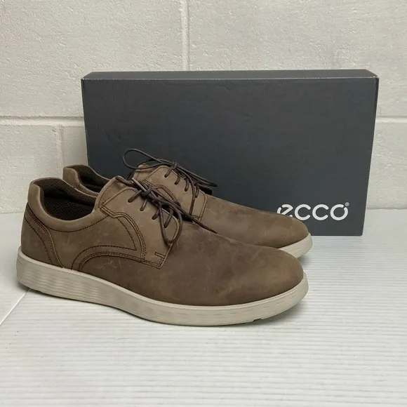 NIB ECCO Men's  S Lite Hybrid Coffee UST Oil Nubuck HM Derby Shoe EU43 US 9-9.5