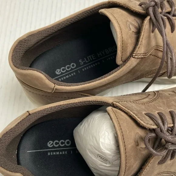 NIB ECCO Men's  S Lite Hybrid Coffee UST Oil Nubuck HM Derby Shoe EU43 US 9-9.5