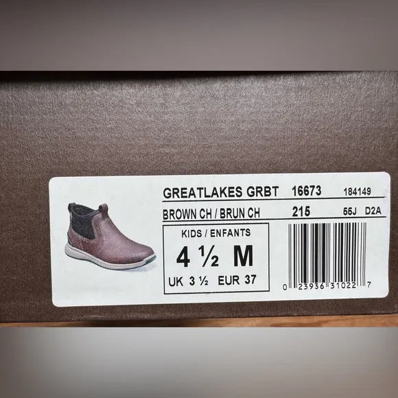 NIB Florsheim Kids Brown Leather Great Lakes Boots New in box size 4.5