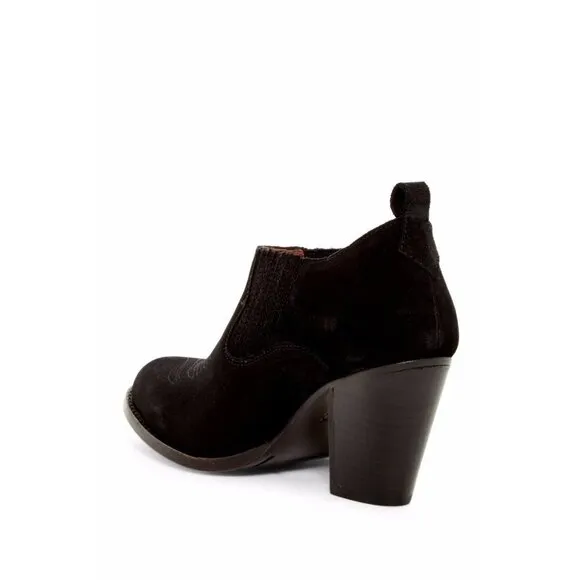 NIB FRYE Ilana Shootie in Black Suede Leather Slip-On Bootie Boots 7.5 $278