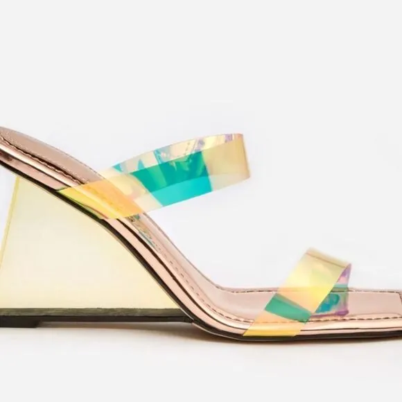 NIB Good American CINDER-F*CKING-RELLA WEDGE