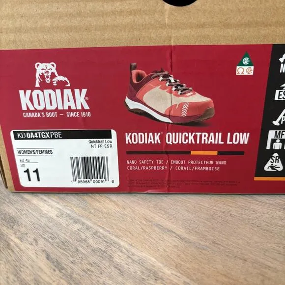 NIB Kodiak Women's Quicktrail Low Nano Composite Toe Athletic Safety Shoe Sz 11