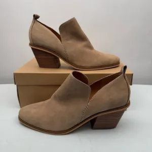 NIB Lucky Brand Women's Victorey Booties Leather Ankle Stacked Boots Size 9M