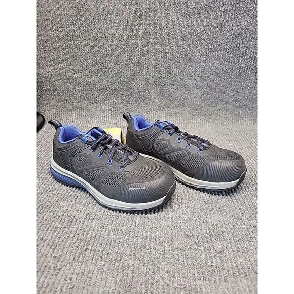 NIB Mens 8.5 Composit Toe Blue&amp;‎ Black Slip And Oil Resistant  Herman Survivors