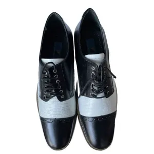 NIB Men's Giorgio Brutini Black/White leather Biscuit Toe Dress Shoes 13