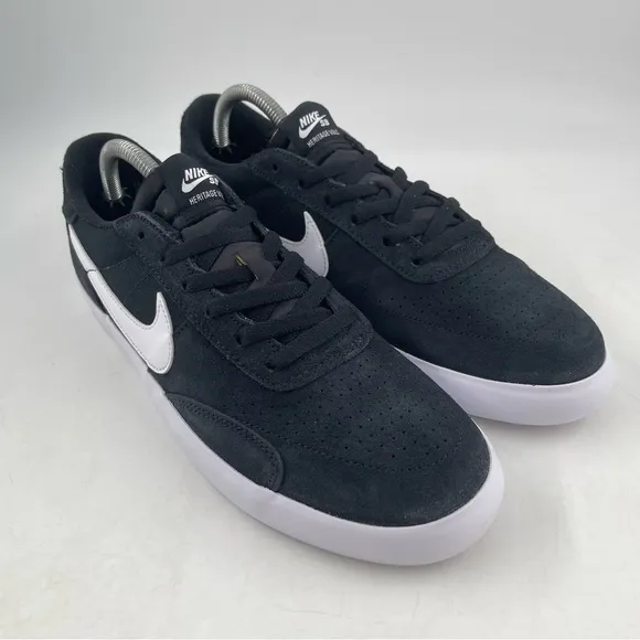 NIB 👞 Nike Men's SB Heritage Vulc Black Skateboarding Shoes Sneakers - Size 10