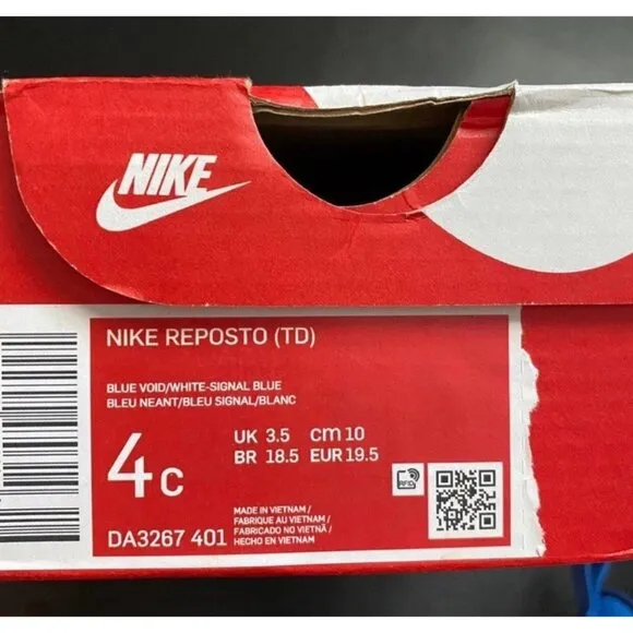 NIB Nike Reposto TD sneakers Baby Boys Size 4