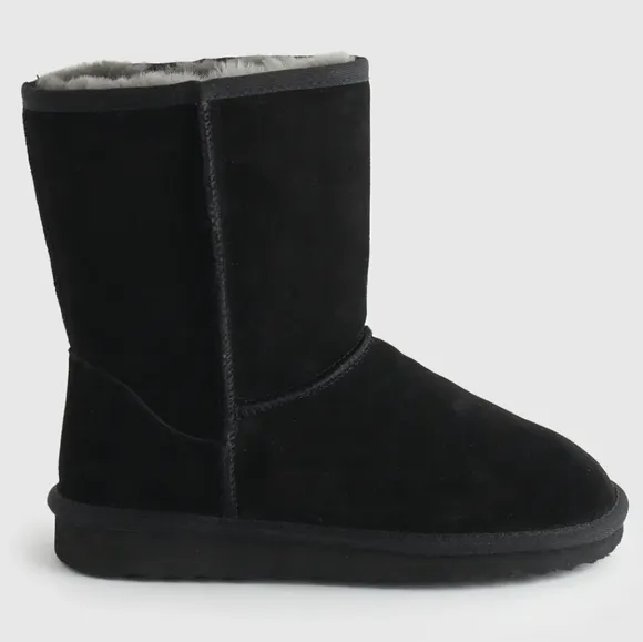 NIB quince Australian Shearling Mid-Calf Boots Black Sz 8