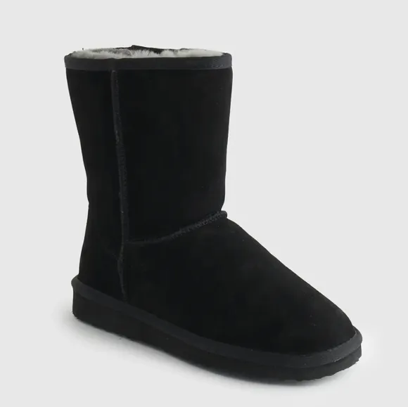 NIB quince Australian Shearling Mid-Calf Boots Black Sz 8