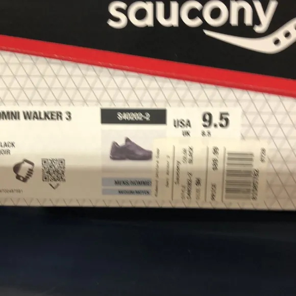 NIB Saucony Omni Walker 3 Black Noir Mens Tennis Shoes