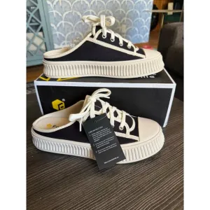 NIBWT Fitville Black &amp; White Mule Casual Slip-On Sneakers Sz. 8