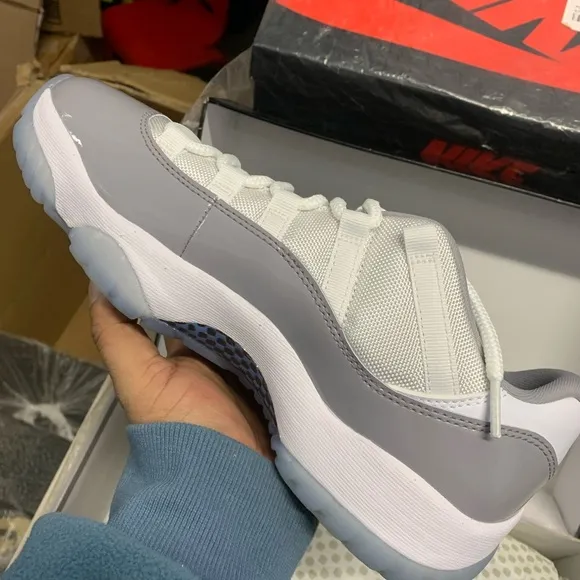Nike 11 cool gray low Men's Gray and White Sneakers