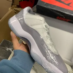 Nike 11 cool gray low Men's Gray and White Sneakers