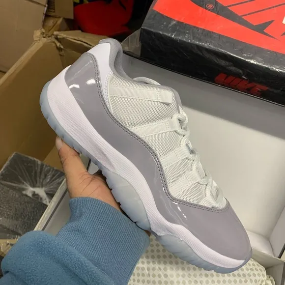 Nike 11 cool gray low Men's Gray and White Sneakers
