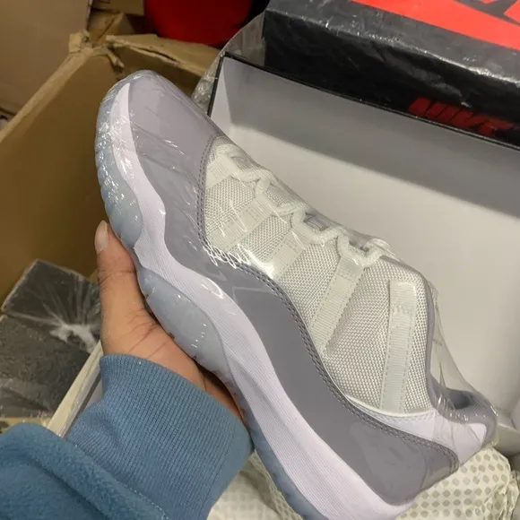 Nike 11 cool gray low Men's Gray and White Sneakers