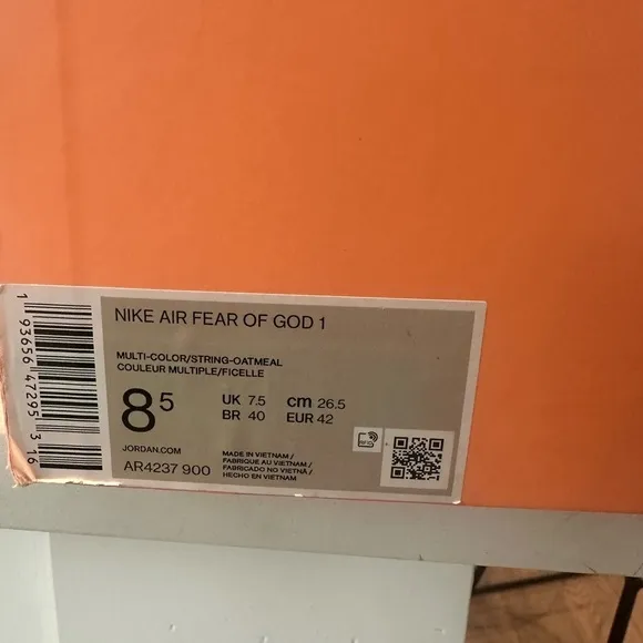 Nike Air Fear of God 1 Oatmeal 8.5M/10W