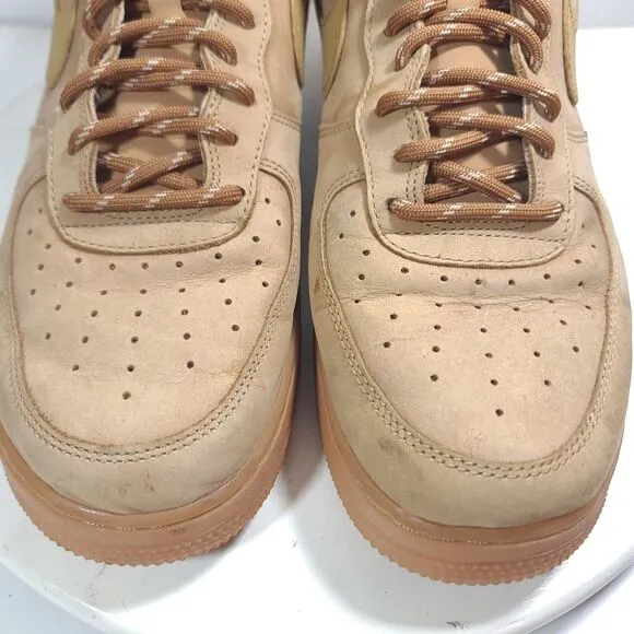 NIKE AIR FORCE 1 '07 LOW FLAX MENS SIZE 12 WHEAT GUM SHOES SNEAKERS