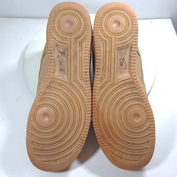 NIKE AIR FORCE 1 '07 LOW FLAX MENS SIZE 12 WHEAT GUM SHOES SNEAKERS