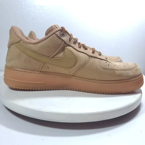 NIKE AIR FORCE 1 '07 LOW FLAX MENS SIZE 12 WHEAT GUM SHOES SNEAKERS