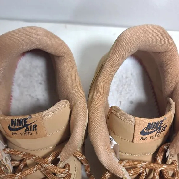 NIKE AIR FORCE 1 '07 LOW FLAX MENS SIZE 12 WHEAT GUM SHOES SNEAKERS