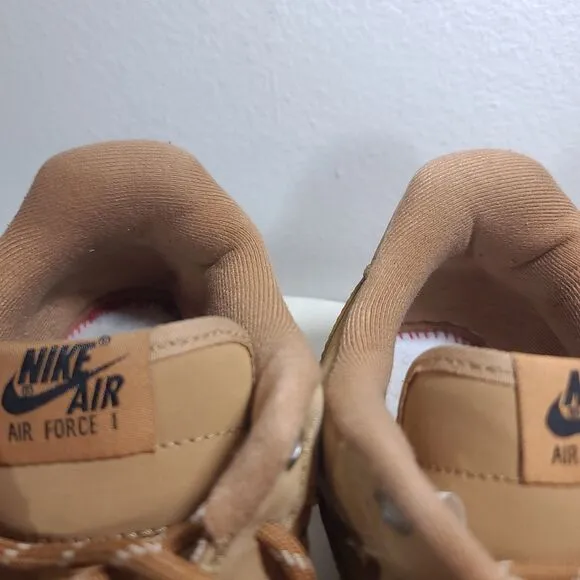 NIKE AIR FORCE 1 '07 LOW FLAX MENS SIZE 12 WHEAT GUM SHOES SNEAKERS