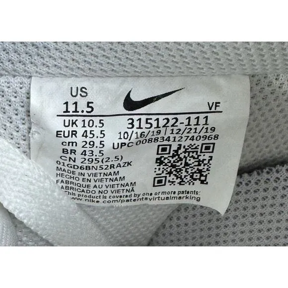 Nike Air Force 1 '07 Low Mens White Shoes Sneakers CW2288-111 Af1 Size 11.5