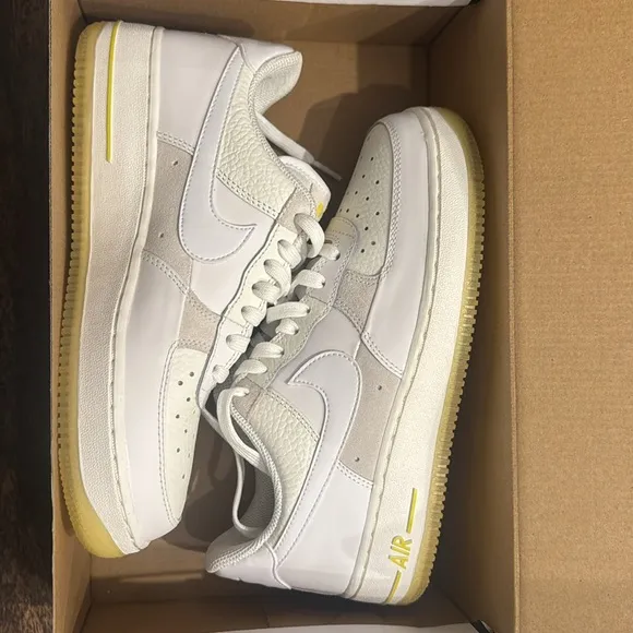 Nike Air Force 1 Low White Sneakers Opti-yellow