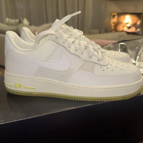 Nike Air Force 1 Low White Sneakers Opti-yellow
