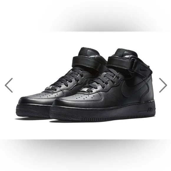 Nike Air Force 1 Mens Mid 07' Black Sneaker Shoes
