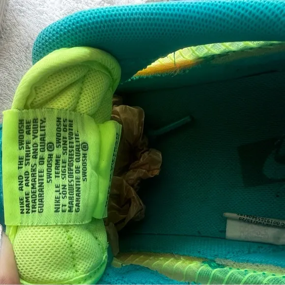 Nike Air Force 1 Teal and Neon Sneakers