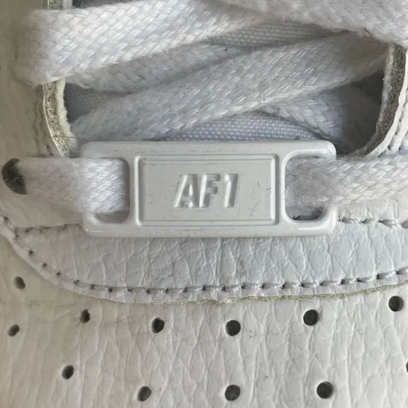 Nike Air Force 1‎ White Yellow Swoosh Sneakers Classic Lifestyle Athletic Shoes