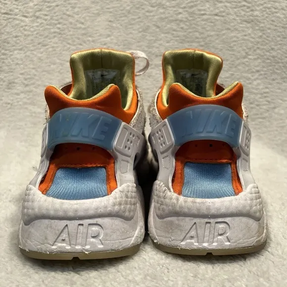 Nike Air Huarache White Safety Orange Men's US 8.5 Sneakers Athletic Shoes