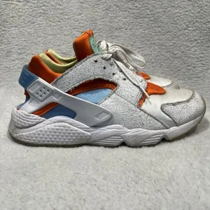 Nike Air Huarache White Safety Orange Men's US 8.5 Sneakers Athletic Shoes