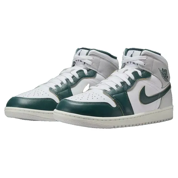 Nike Air Jordan 1 Mid SE Shoes White Oxidized Green Sail FQ7720-103 Men's NEW