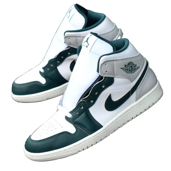 Nike Air Jordan 1 Mid SE Shoes White Oxidized Green Sail FQ7720-103 Men's NEW