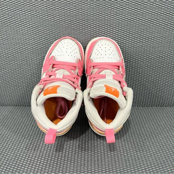 Nike Air Jordan 1 Mid TD Pinksicle Safety Orange Toddler Sneaker Shoes Size 8C