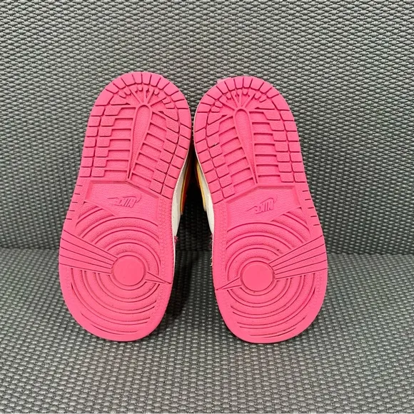 Nike Air Jordan 1 Mid TD Pinksicle Safety Orange Toddler Sneaker Shoes Size 8C