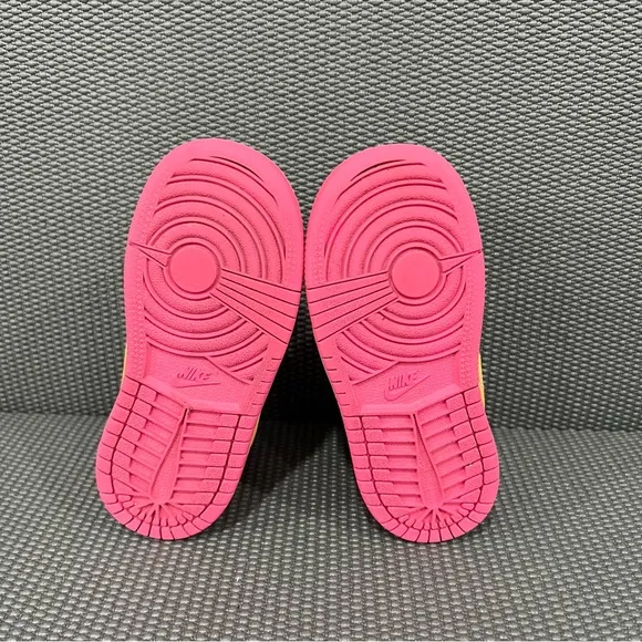 Nike Air Jordan 1 Mid TD Pinksicle Safety Orange Toddler Sneaker Shoes Size 8C