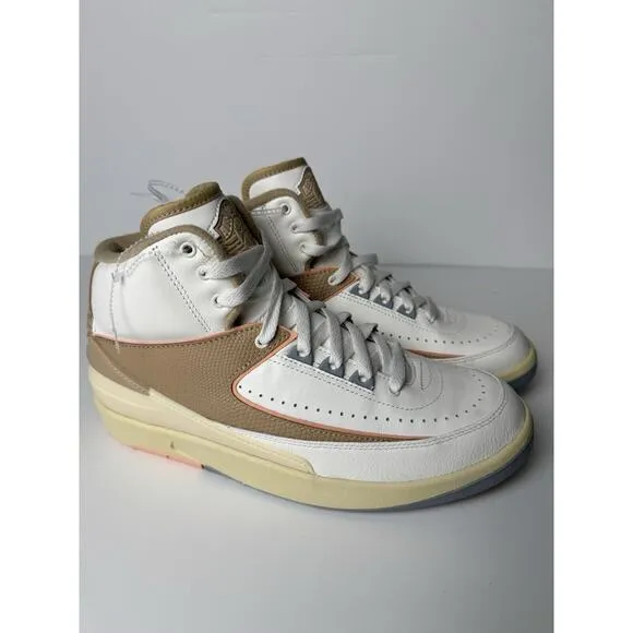 Nike Air Jordan 2 Retro Sneakers Shoes Beige DX4400-118 Women's US 9 EU 40.5 NEW